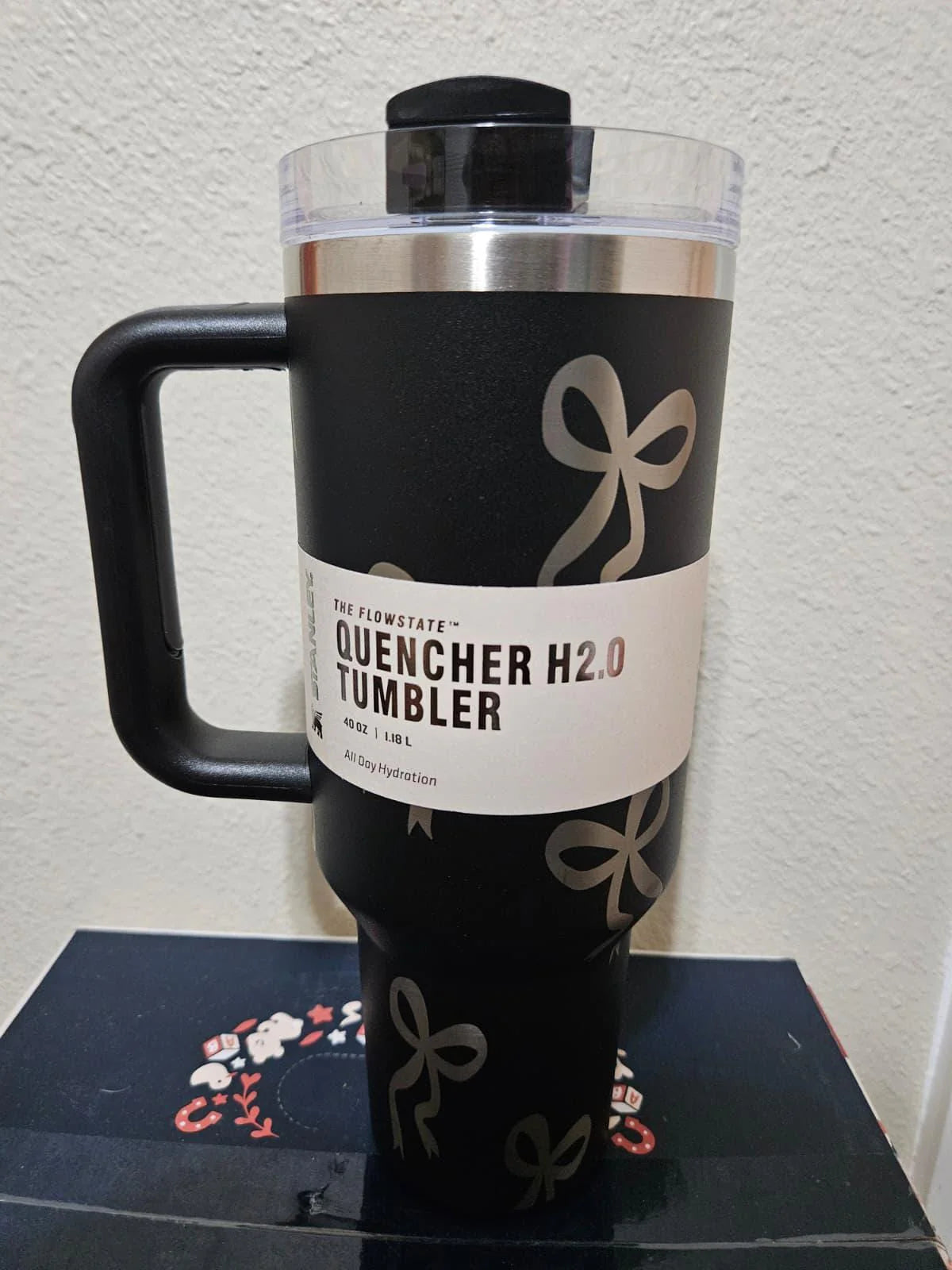 40Oz Engraved Ribbon Tumbler — Black