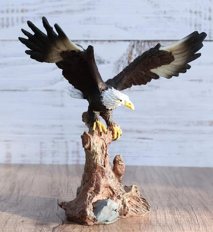 Ebros 7" Tall Bald Eagle Descending on Tree Branch Decorative Figurine as Patriotic Home and Office Decor Perching Eagles Wings of Glory American Emblem Freedom Statues and Figurines
