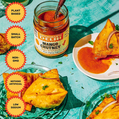 Mango Chutney - 9 Ounces - Made with Ripe Mangos, Golden Raisins, Fresh Ginger, Garam Masala, and Lemon Juice for a Nice Sour Note - Vegan - No Artificial Additives