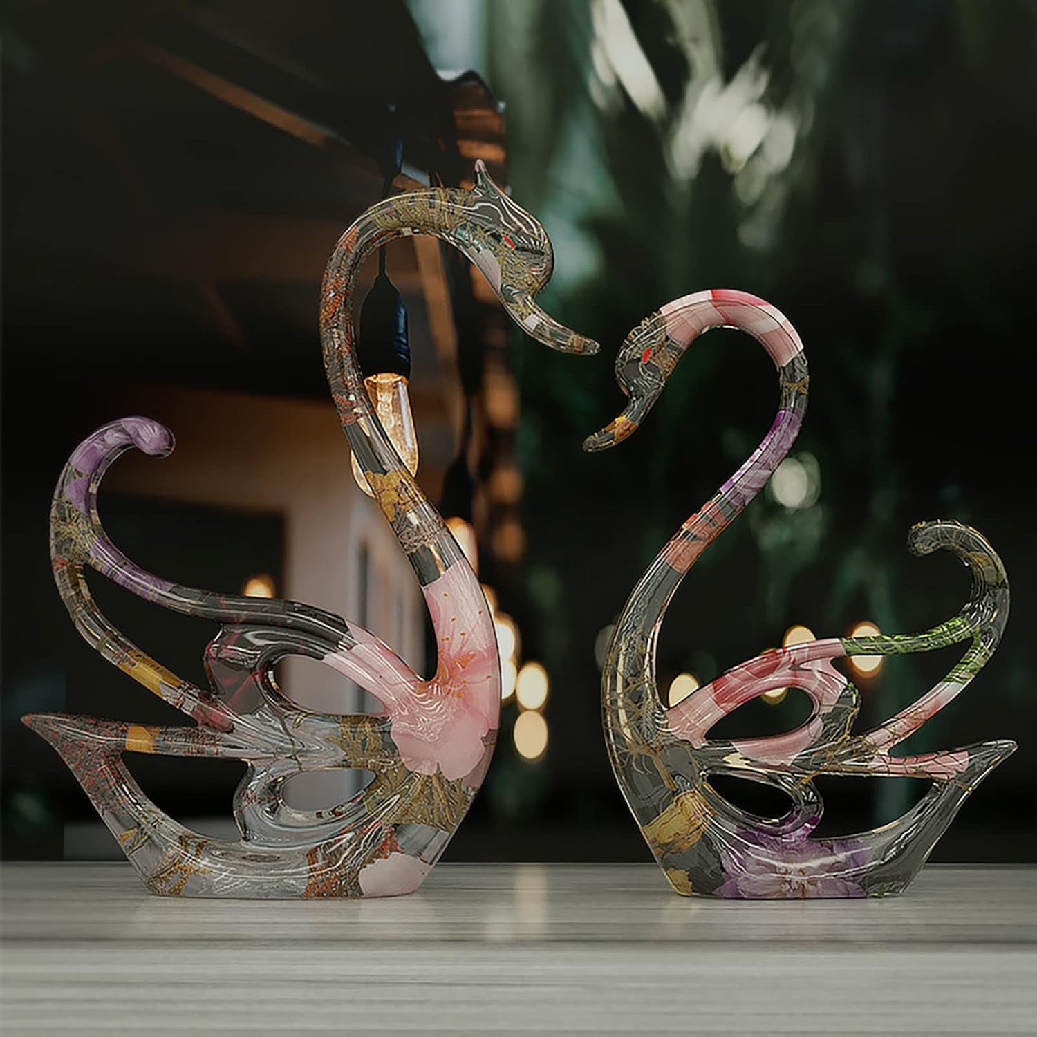 2 Pack Swan Molds Swan Resin Mold - Resin Casting Silicone Molds for Home Decor & Candle Making Wave Spiral Mold