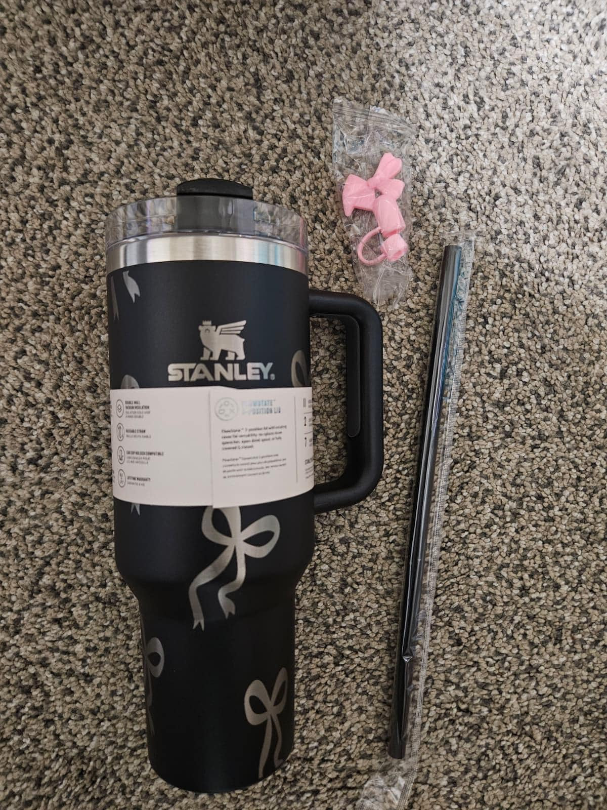 40Oz Engraved Ribbon Tumbler — Black