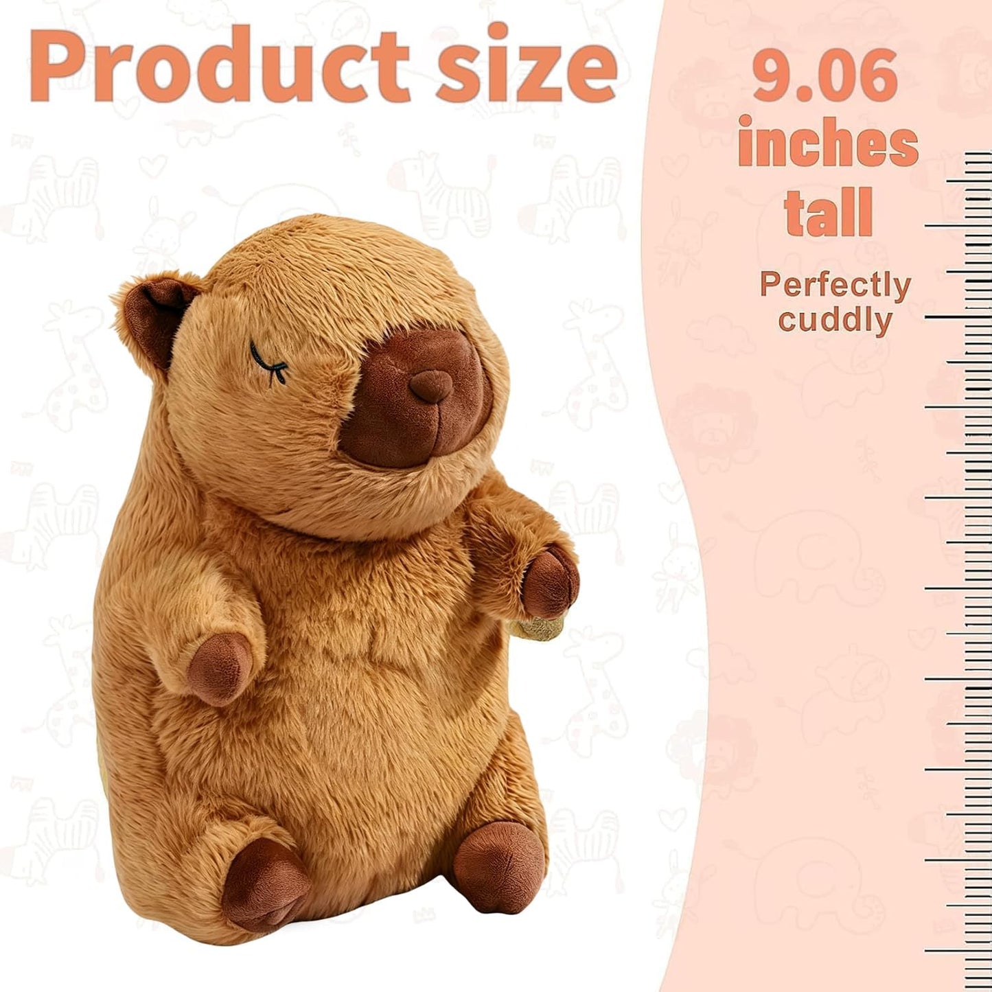 Breathing Stuffed Animal, Breathing Plush, Simulated Breathing Sounds, 4 Gear Adjustment, Volume Control, Portable Plush Toy with Music & Lights
