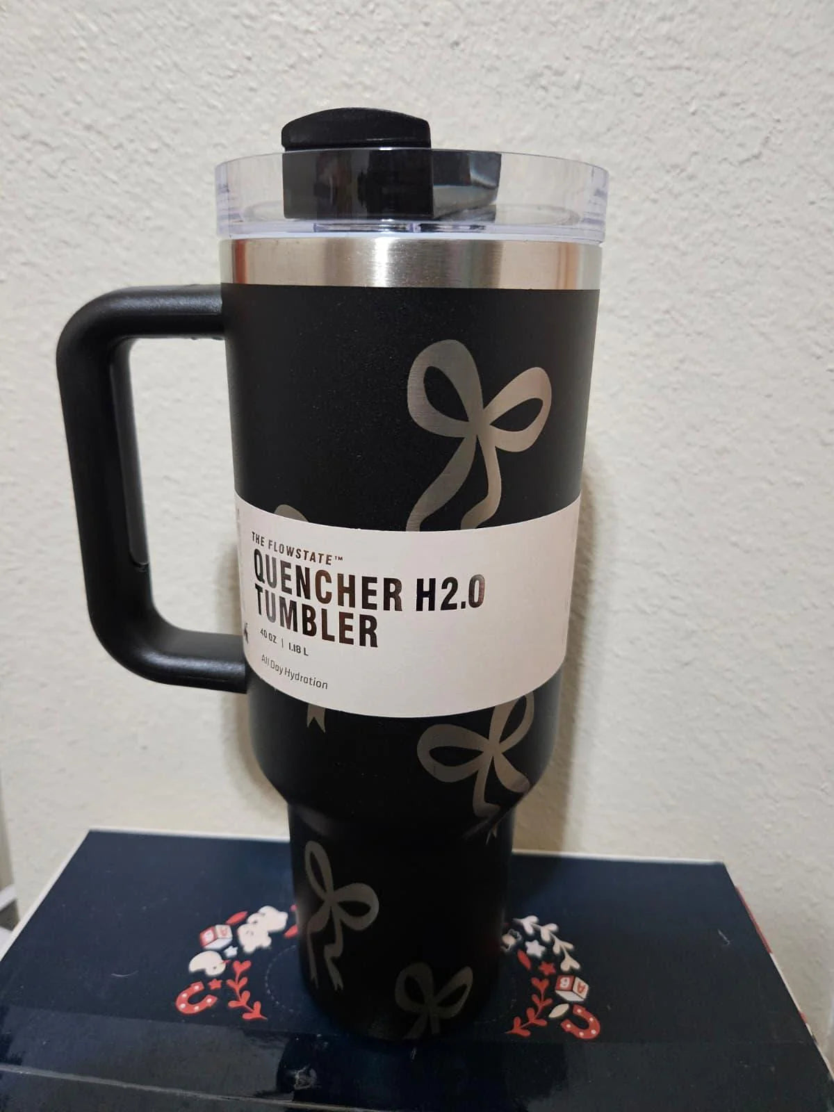 40Oz Engraved Ribbon Tumbler — Black