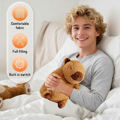 Breathing Stuffed Animal, Breathing Plush, Simulated Breathing Sounds, 4 Gear Adjustment, Volume Control, Portable Plush Toy with Music & Lights