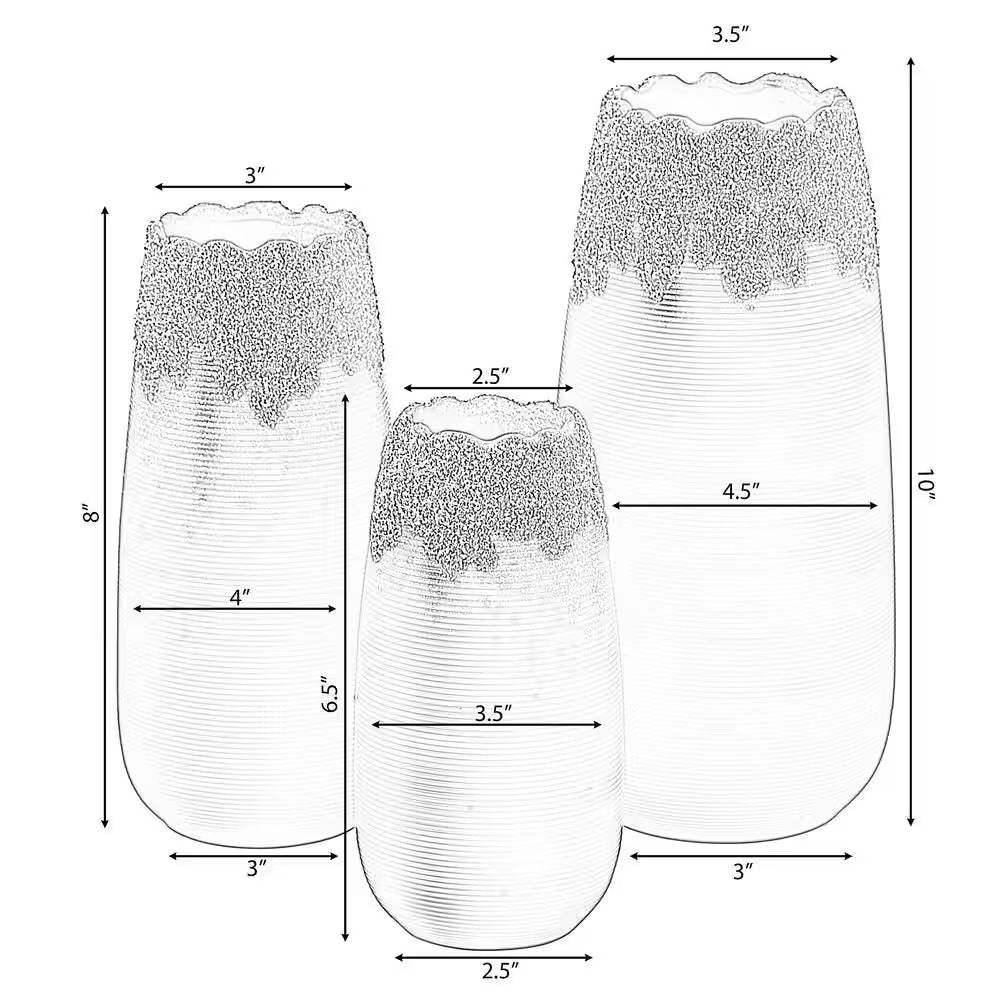 Modern Farmhouse Home Décor Accents; Boho Vases for Table Decor, Black Ceramic Centerpiece Vase for Home Decor, Set of 3