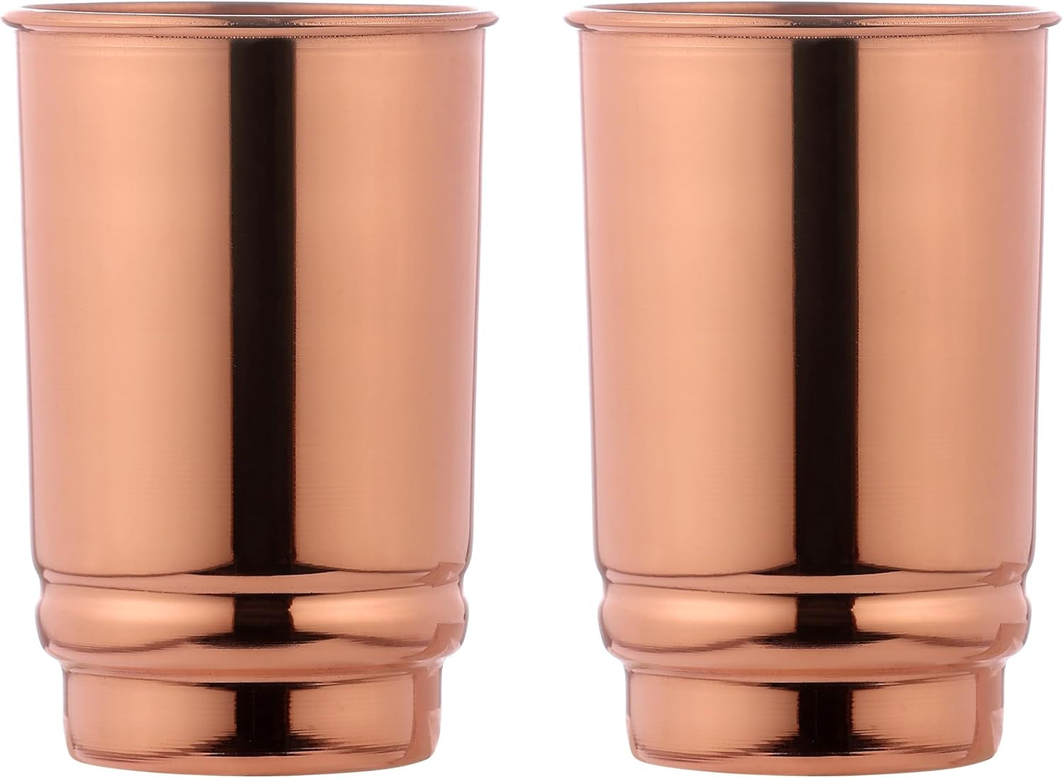Copper Tumbler Set of 2 - Pure Copper Drinking Tumbler for Water, Ayurvedic Copper Tumbler for Daily Use, Glossy Finish, 11.83 Oz (350 Ml)