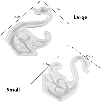 2 Pack Swan Molds Swan Resin Mold - Resin Casting Silicone Molds for Home Decor & Candle Making Wave Spiral Mold