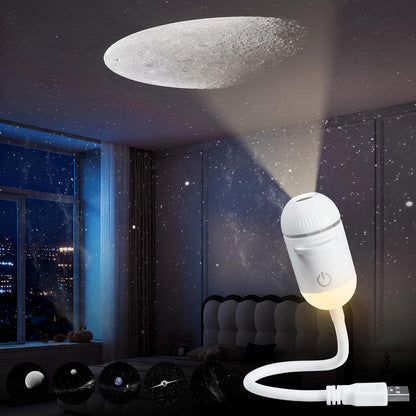 2-In-1 Galaxy Projector Night Light with 5 Sliding Projection Films, Adjustable Brightness & Focus, 360° Rotating Design, USB Starry Sky Night Light Projector for Bedroom Car Ceiling Decor