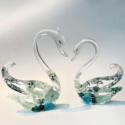 2 Pack Swan Molds Swan Resin Mold - Resin Casting Silicone Molds for Home Decor & Candle Making Wave Spiral Mold