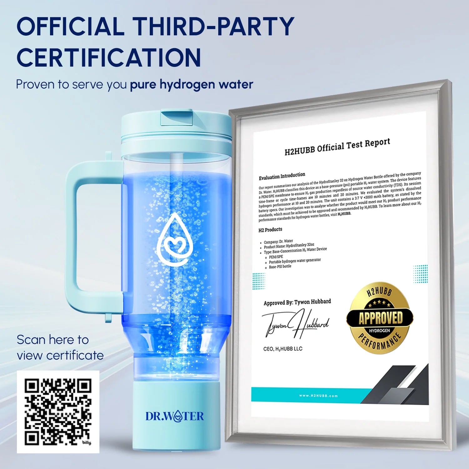 Hydrogen Water Tumbler | 3X More Hydrogen Concentration | 32Oz Hydrogen Water Generator | Hydro Tumbler 3PPM Green