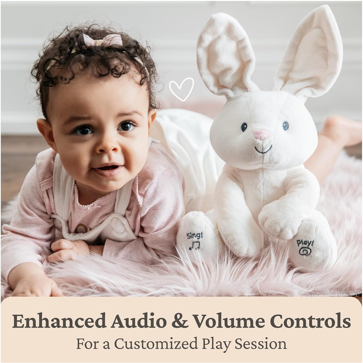 GUND Baby Flora the Bunny Animated Plush, Singing Stuffed Animal Toy for Ages 0 and Up, Cream, 12" (Styles May Vary)