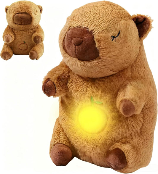 Breathing Stuffed Animal, Breathing Plush, Simulated Breathing Sounds, 4 Gear Adjustment, Volume Control, Portable Plush Toy with Music & Lights