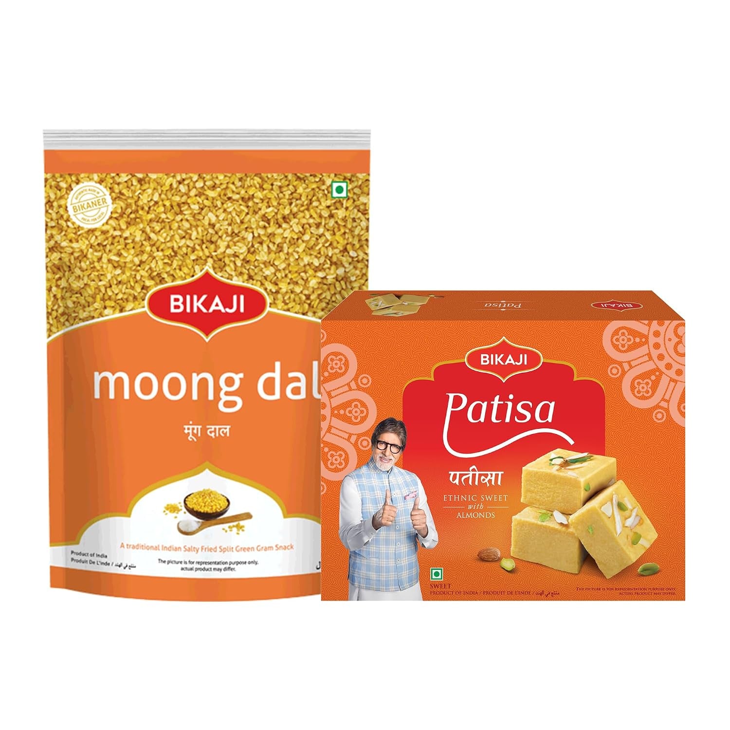 Patisa 400G & Moong Dal 200G Combo – Ready to Eat Indian Namkeen | Crunchy Bar Snack, Tea-Time Munchies & Party Mix | Authentic Munching Pack for Sharing & Everyday Snacking