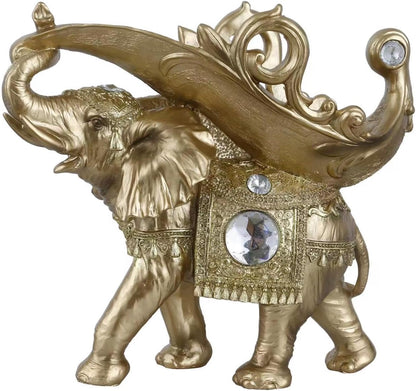 Lucky Wealth Thai Elephant Wine Rack Bottle Holder, Wine Rest Figurine Statue, Feng Shui Home Decor on Tabletops and Counters, Wine Lovers Anniversary Housewarming Unique Gifts for Her