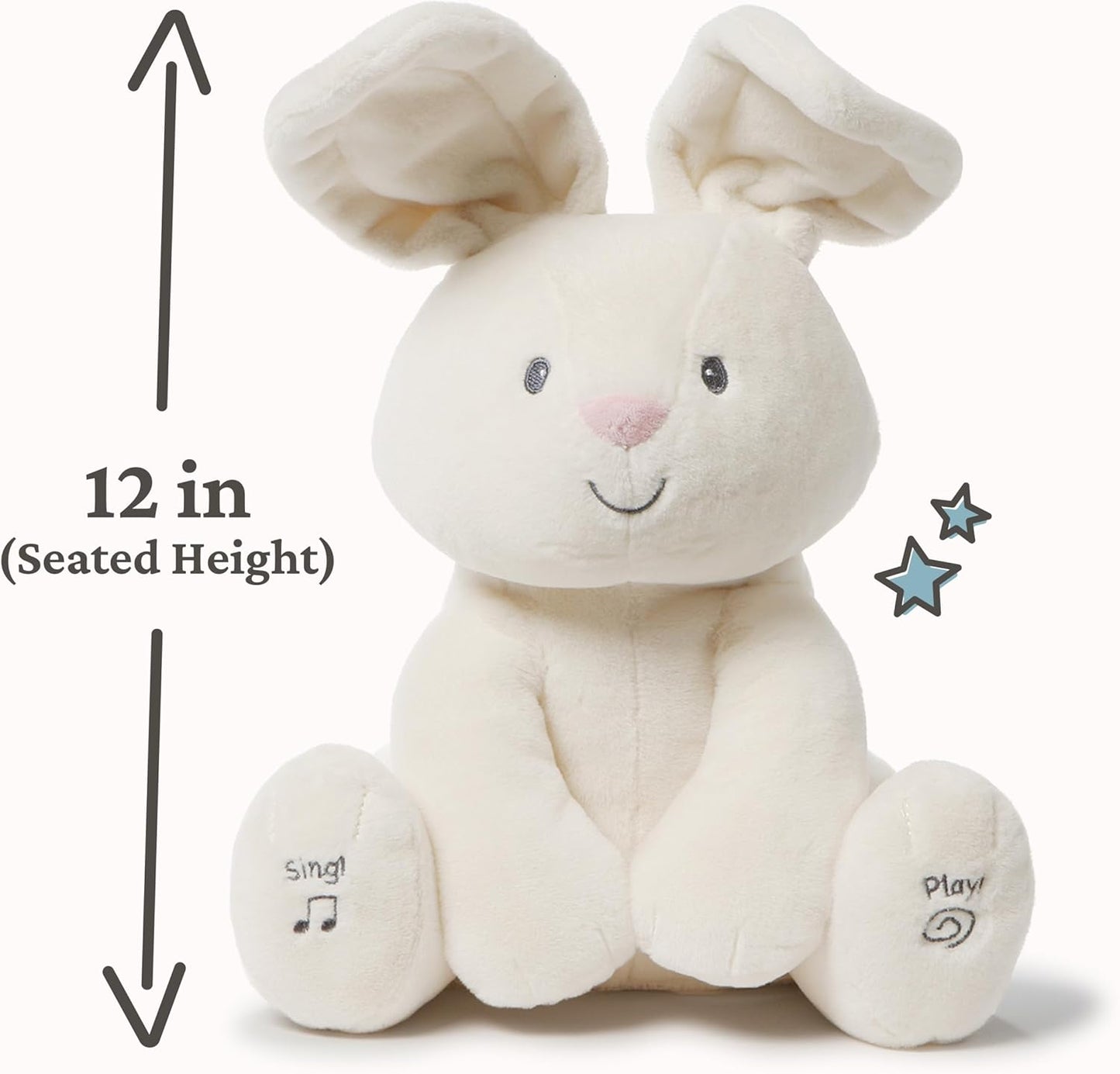 GUND Baby Flora the Bunny Animated Plush, Singing Stuffed Animal Toy for Ages 0 and Up, Cream, 12" (Styles May Vary)