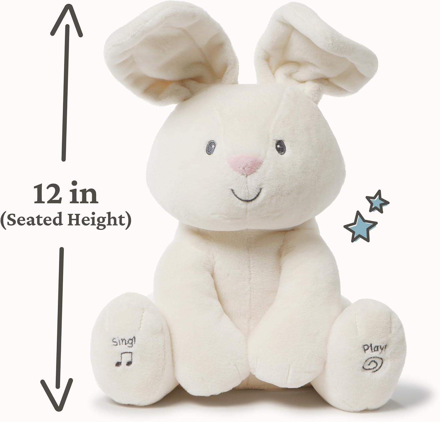 GUND Baby Flora the Bunny Animated Plush, Singing Stuffed Animal Toy for Ages 0 and Up, Cream, 12" (Styles May Vary)