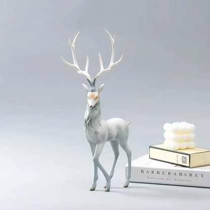 High End Deer Statue Reindeer Figurines Resin Sculpture for Living Room Luxury Home Decoration Nordic Tabletop Ornaments New