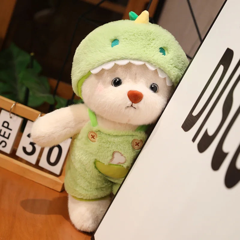 25-60Cm Giant Teddy Bear Cosplay Panda Dinosaur Chick Bunny Pig Kawaii Hooded Cartoon Animals Plushie Pillow Sit Kids Birthday