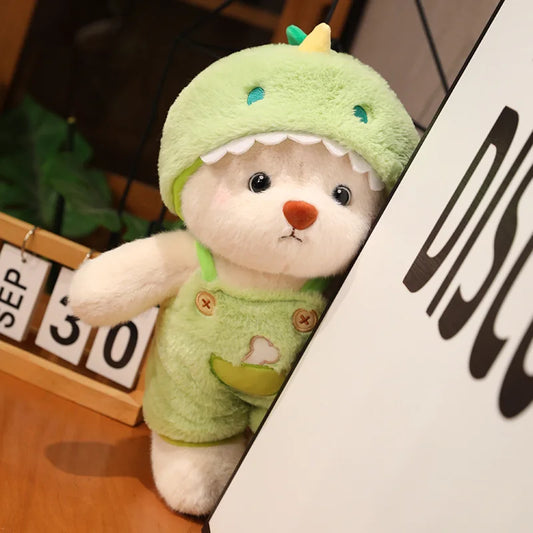 25-60Cm Giant Teddy Bear Cosplay Panda Dinosaur Chick Bunny Pig Kawaii Hooded Cartoon Animals Plushie Pillow Sit Kids Birthday