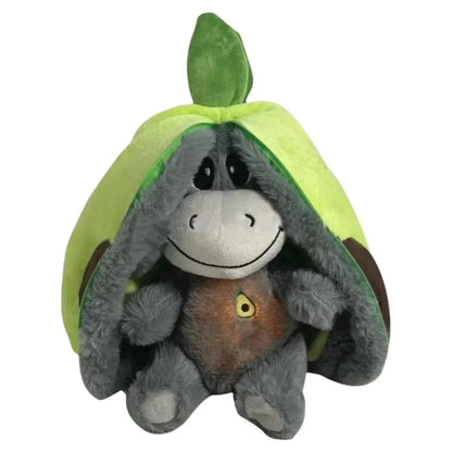 Creative 12.6Inch Luminous Breathing Doll Plush Strawberry Breathing Stuffed Doll Soft Donkey Cartoon Plush Doll Birthday Gift