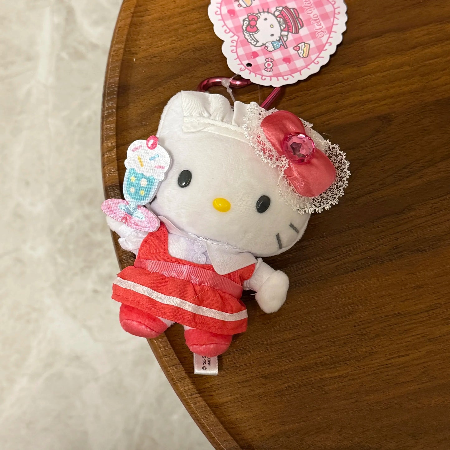 Maid Dessert Series Hello Kitty Plush Doll Toy Keychain Maid Loli Lace Black Skirt Kitty Cat Stuffed Plushies Bag Pendant