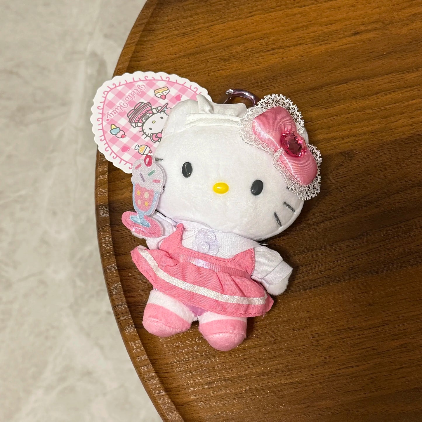 Maid Dessert Series Hello Kitty Plush Doll Toy Keychain Maid Loli Lace Black Skirt Kitty Cat Stuffed Plushies Bag Pendant