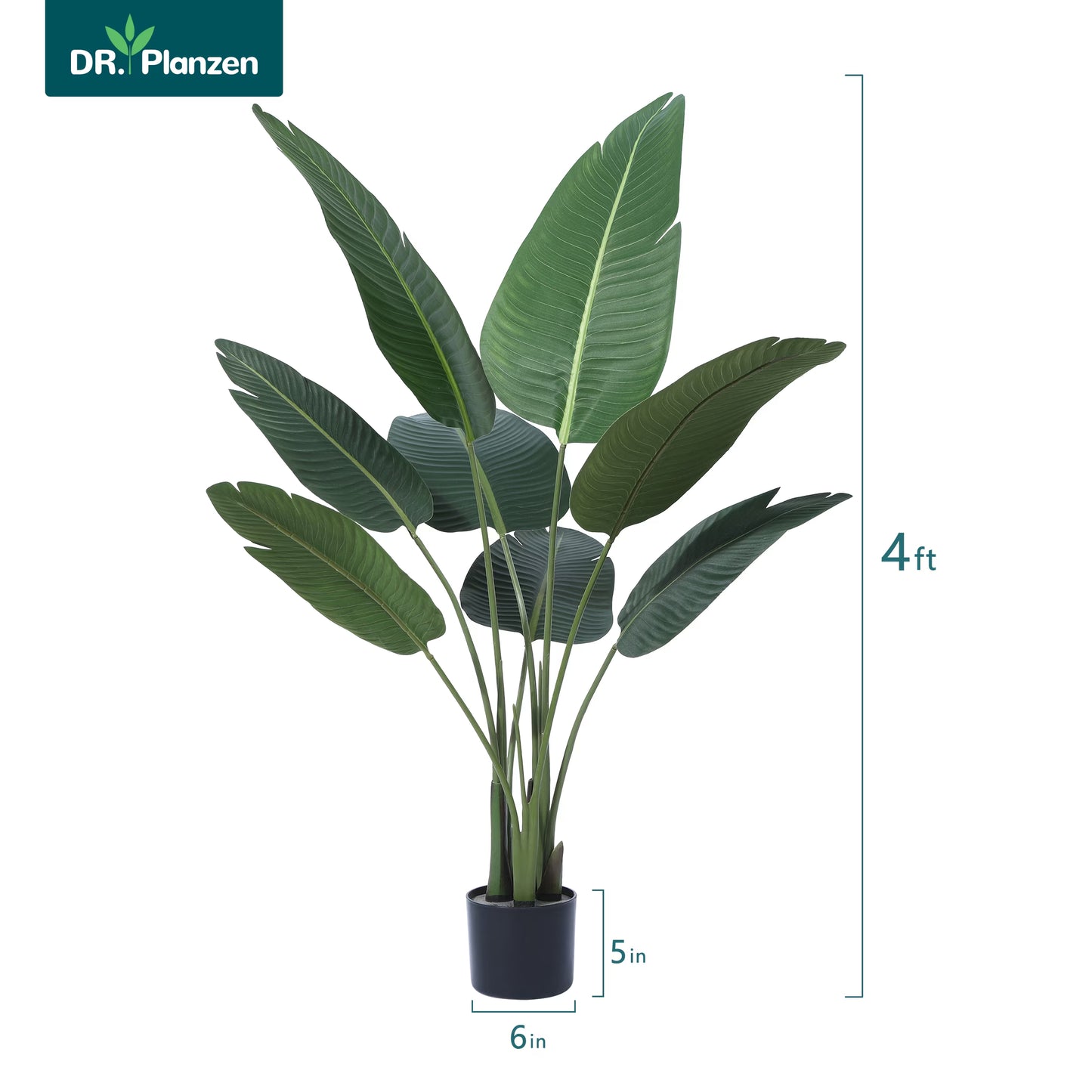 4 Feet Artificial Bird of Paradise Plant Fake Tropical Palm Tree for Indoor Outdoor, Perfect Faux Plants for Home Garden Office Store Decoration