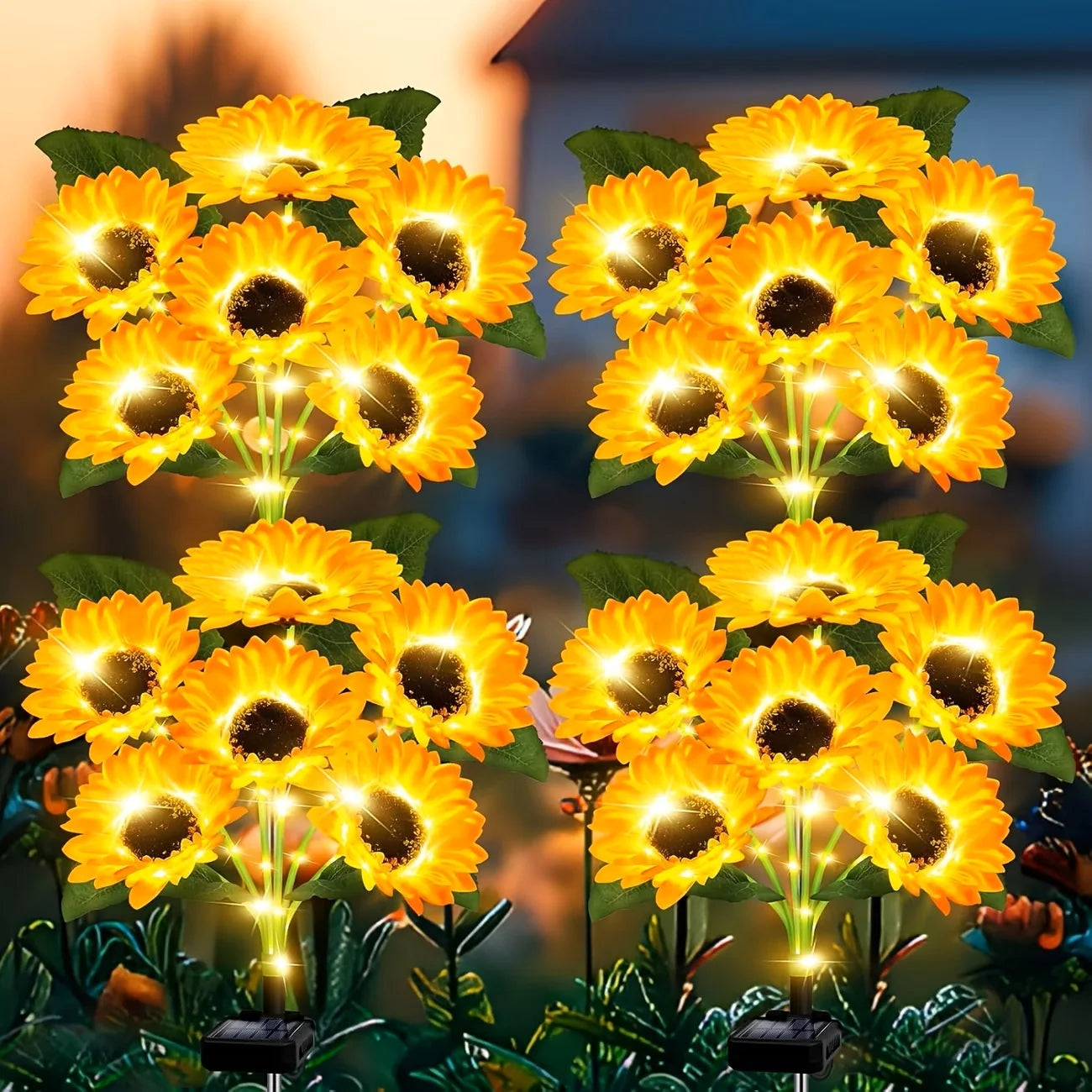 Solar Lights Outdoor Decor - Upgraded,Solar Sunflower Lights,Waterproof Solar Outdoor Lights Auto On/Off Solar Decorative Lights