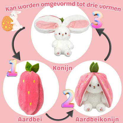 Strawberrybunny – Aardbei & Wortel Veranderbare Plysch Kanin