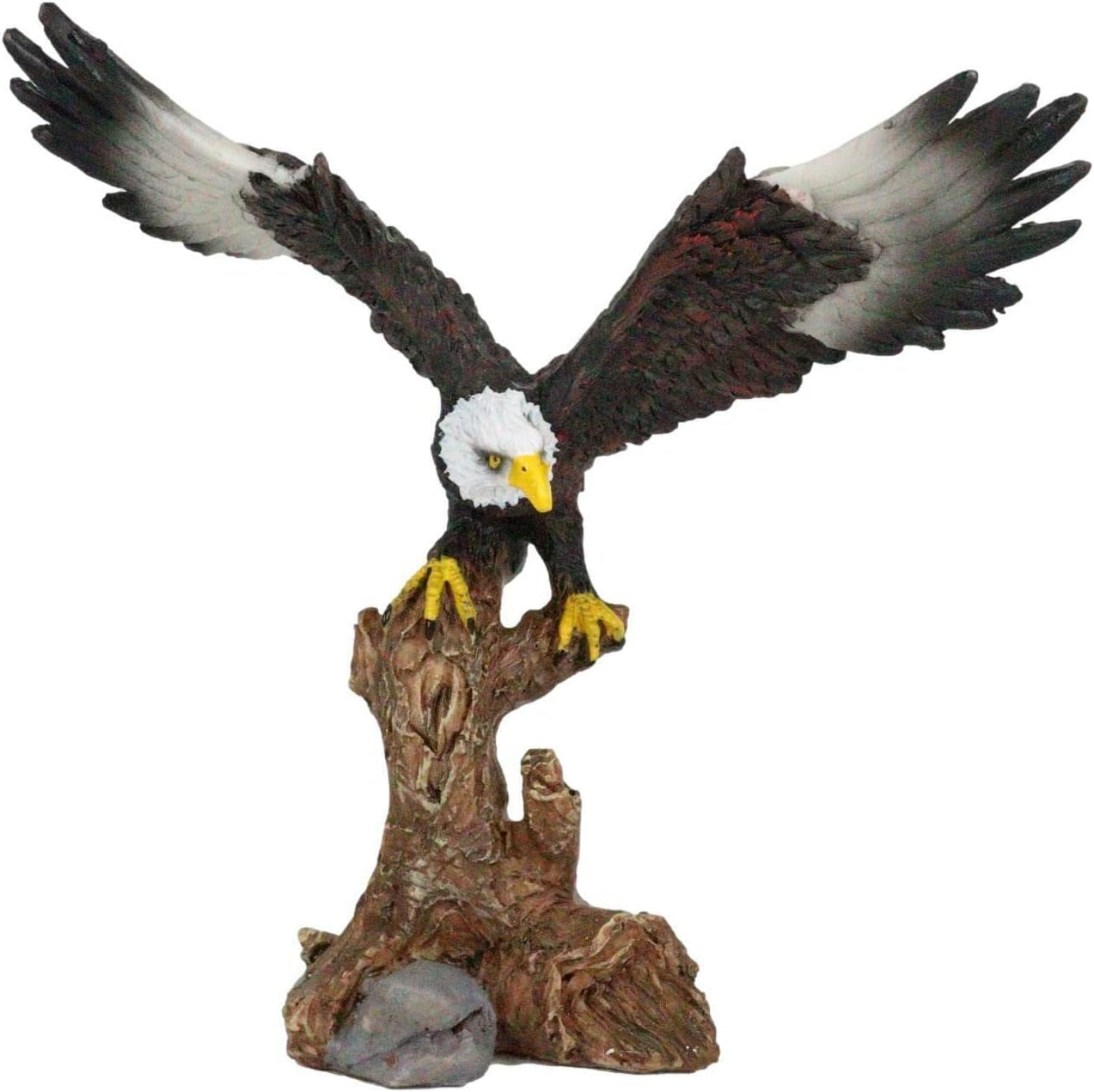 Ebros 7" Tall Bald Eagle Descending on Tree Branch Decorative Figurine as Patriotic Home and Office Decor Perching Eagles Wings of Glory American Emblem Freedom Statues and Figurines