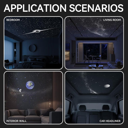 2-In-1 Galaxy Projector Night Light with 5 Sliding Projection Films, Adjustable Brightness & Focus, 360° Rotating Design, USB Starry Sky Night Light Projector for Bedroom Car Ceiling Decor