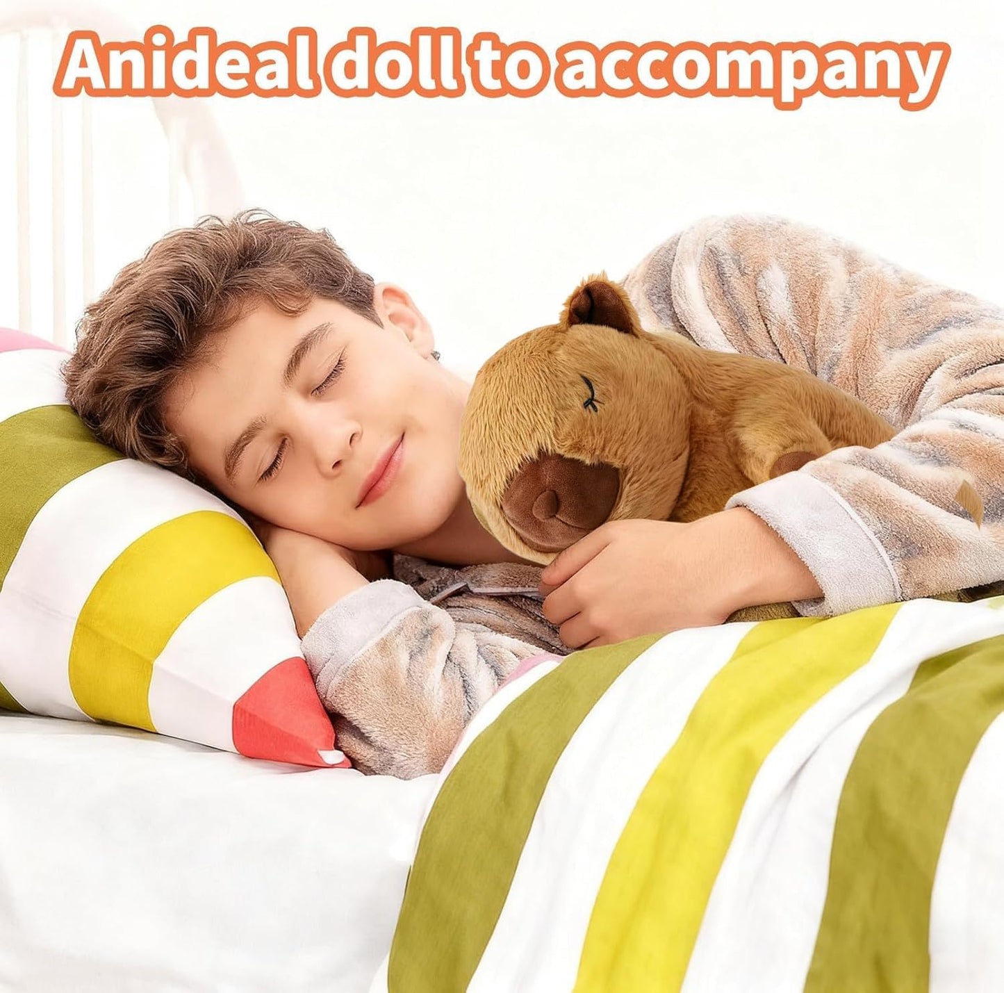 Breathing Stuffed Animal, Breathing Plush, Simulated Breathing Sounds, 4 Gear Adjustment, Volume Control, Portable Plush Toy with Music & Lights