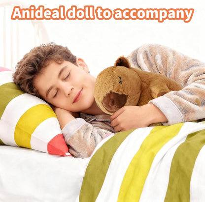 Breathing Stuffed Animal, Breathing Plush, Simulated Breathing Sounds, 4 Gear Adjustment, Volume Control, Portable Plush Toy with Music & Lights