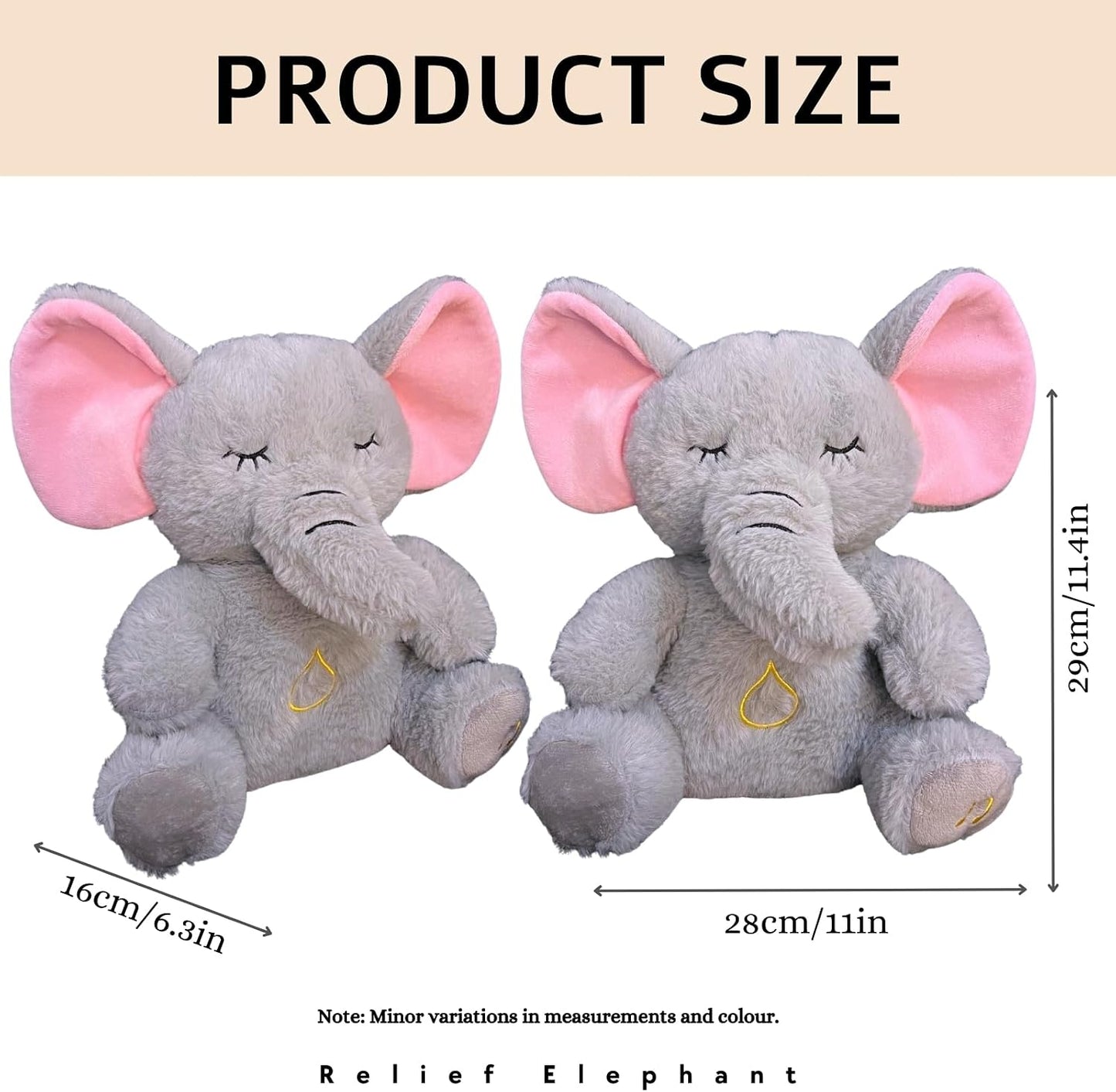 Anxiety Relief Koala Elephant, Breathing Teddy Anxiety Bear with Calming Music, Lights, Sleeping Otter Plush, Soothing Elephant for Adults & Kids, Stress Relief Stuffed Animal