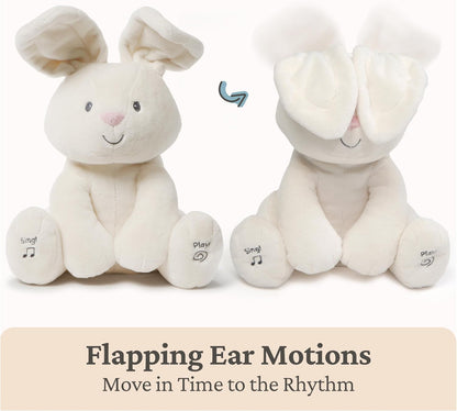 GUND Baby Flora the Bunny Animated Plush, Singing Stuffed Animal Toy for Ages 0 and Up, Cream, 12" (Styles May Vary)