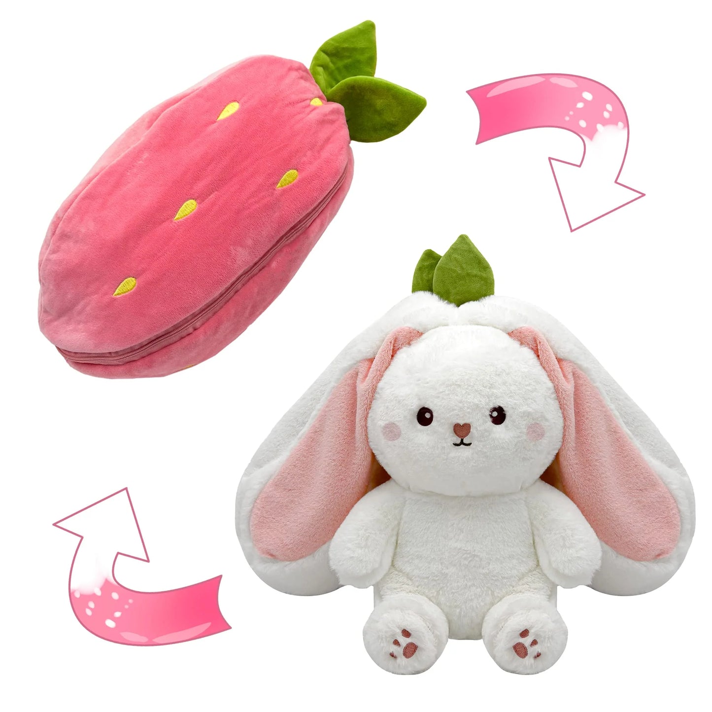 Strawberrybunny – Aardbei & Wortel Veranderbare Plysch Kanin