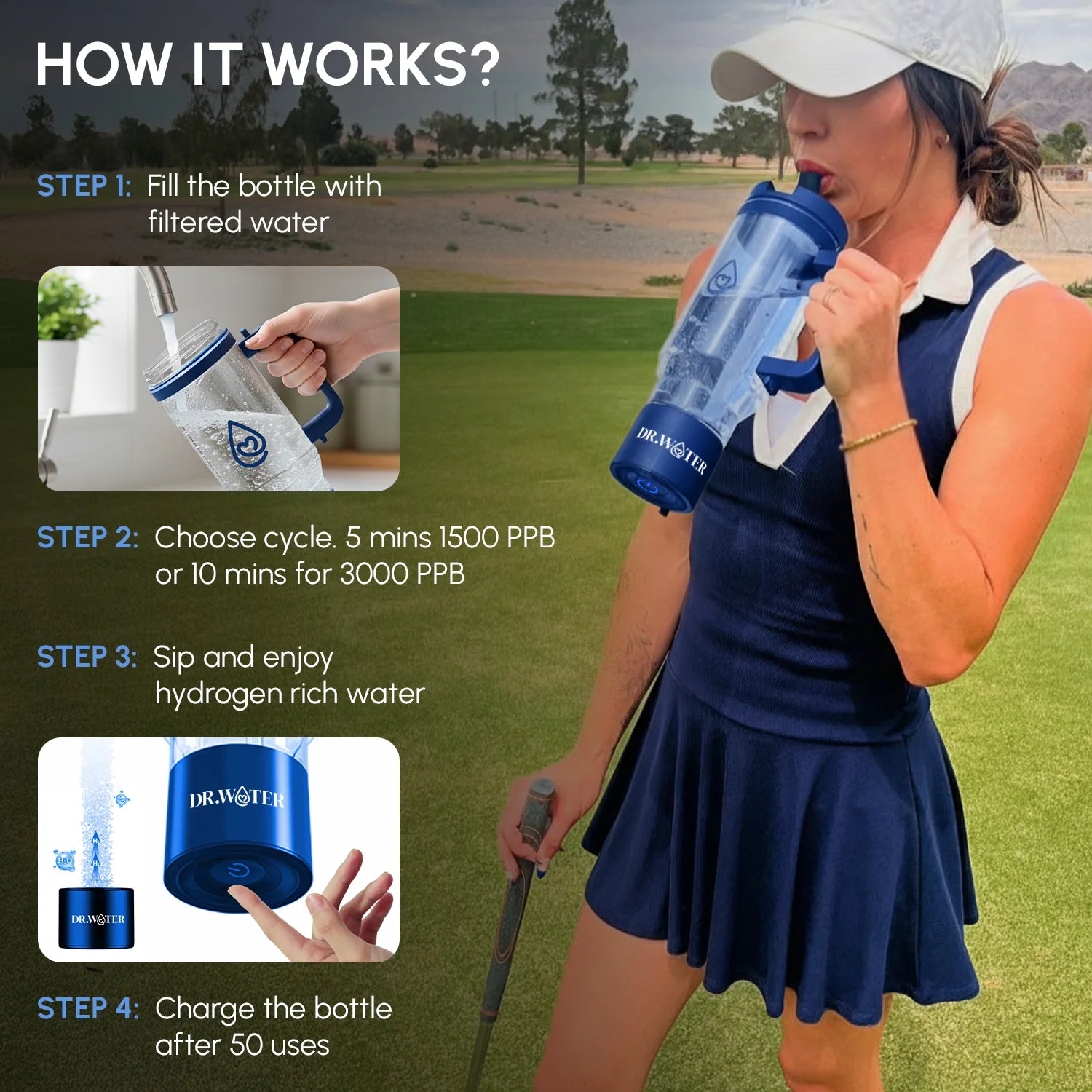 Hydrogen Water Tumbler | 3X More Hydrogen Concentration | 32Oz Hydrogen Water Generator | Hydro Tumbler 3PPM Green
