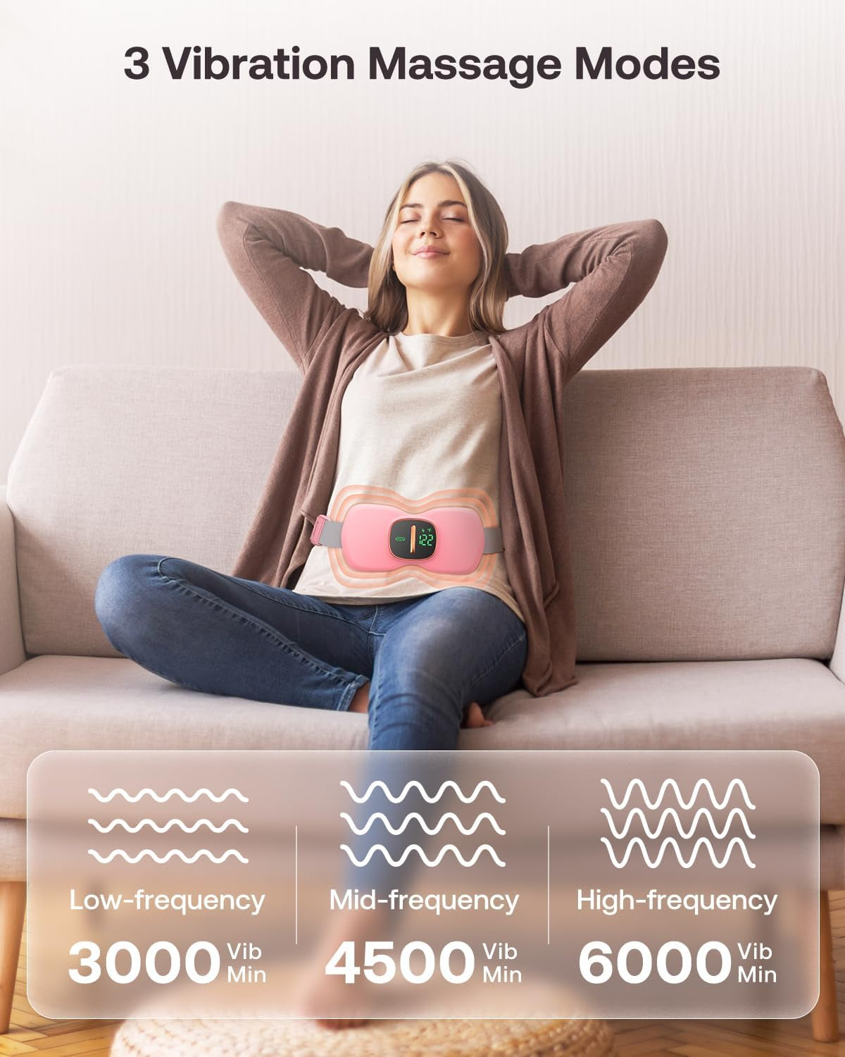 Heating Pad for Period Cramps, Portable Menstrual Heating Pad, Period Pain Relief Heated Pad, Back or Belly Heating Belt, for Her Women Girl Friend Wife