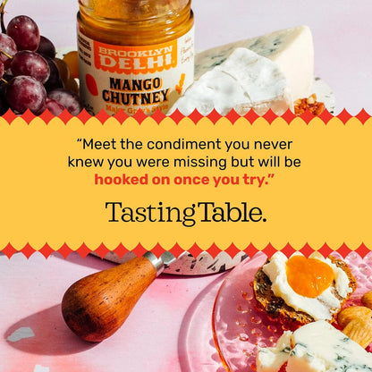 Mango Chutney - 9 Ounces - Made with Ripe Mangos, Golden Raisins, Fresh Ginger, Garam Masala, and Lemon Juice for a Nice Sour Note - Vegan - No Artificial Additives